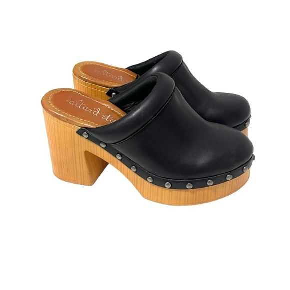 Altar’d State Black Tan Faux Leather Studded Clogs Size 7 Boho Festival Western - Picture 1 of 7